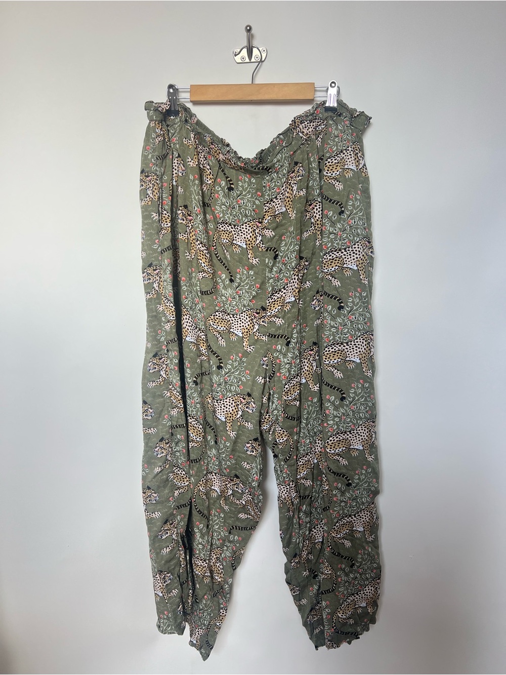 Printfresh Bagheera Leopard Print Pajama Lounge Pants Green 2X Cotton India